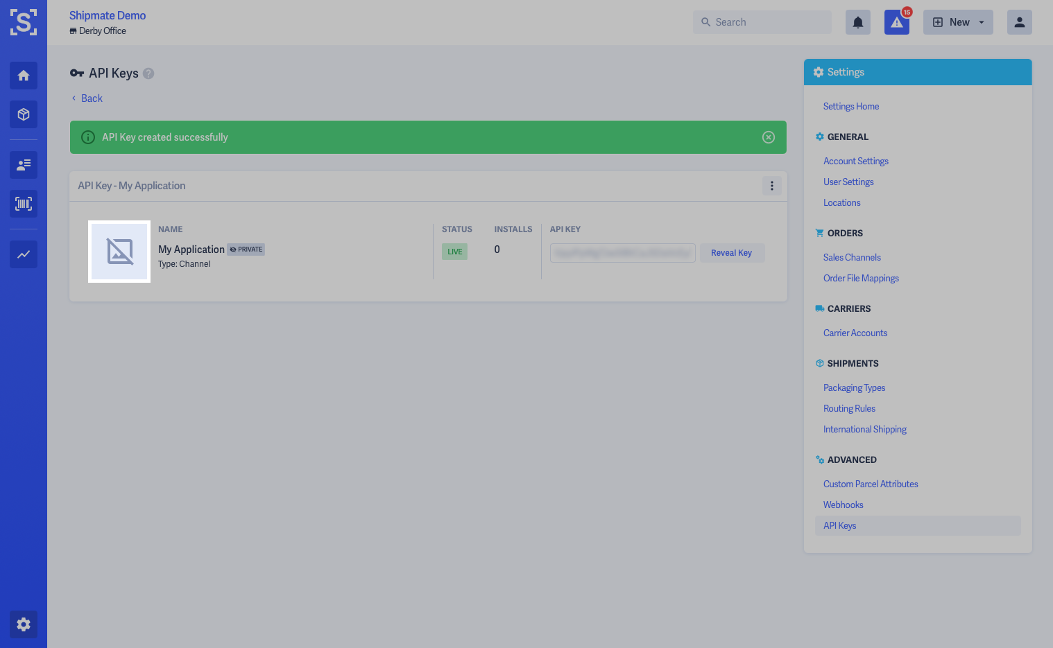 Setting Shipmate API App Icon - Step 1 Setting Shipmate API App Icon - Step 1