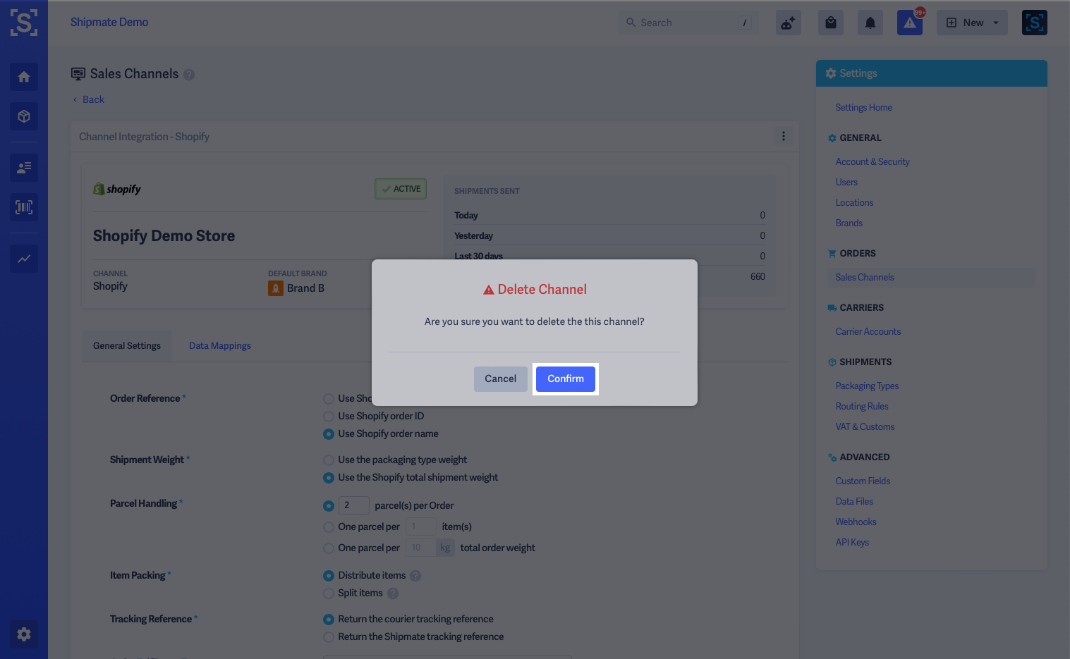 Shipmate - Delete Shopify Channel Highlighted Shipmate - Delete Shopify Channel Highlighted