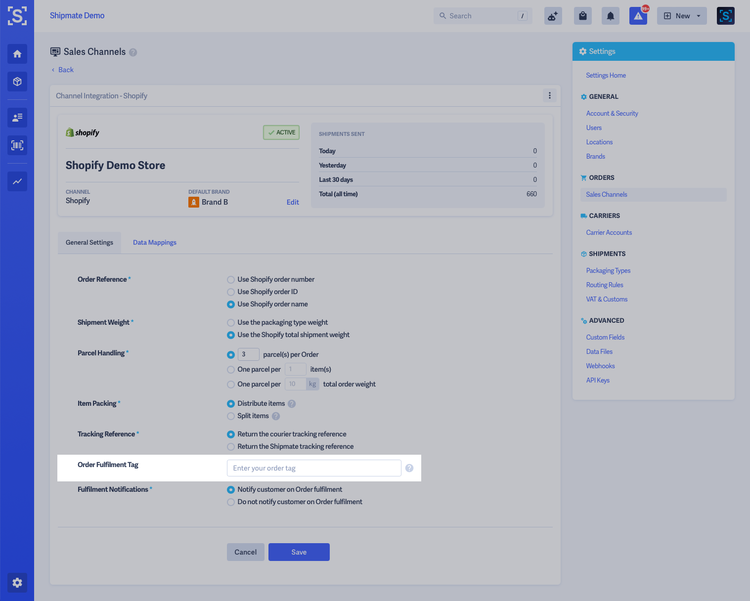 Shipmate - Shopify - Fulfilment Tag Options Shipmate - Shopify - Fulfilment Tag Options