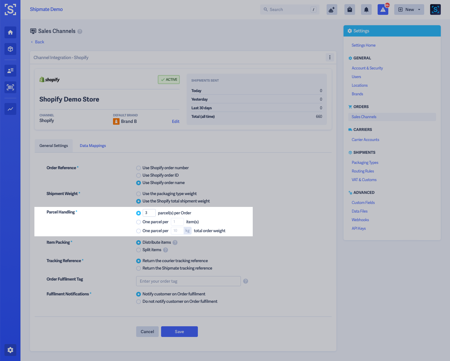 Shipmate - Shopify - Parcel Handling Options Shipmate - Shopify - Parcel Handling Options