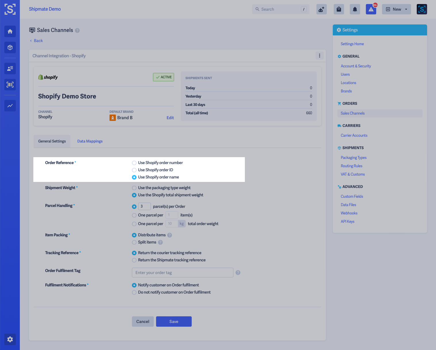 Shipmate - Shopify Parcel References Shipmate - Shopify Parcel References
