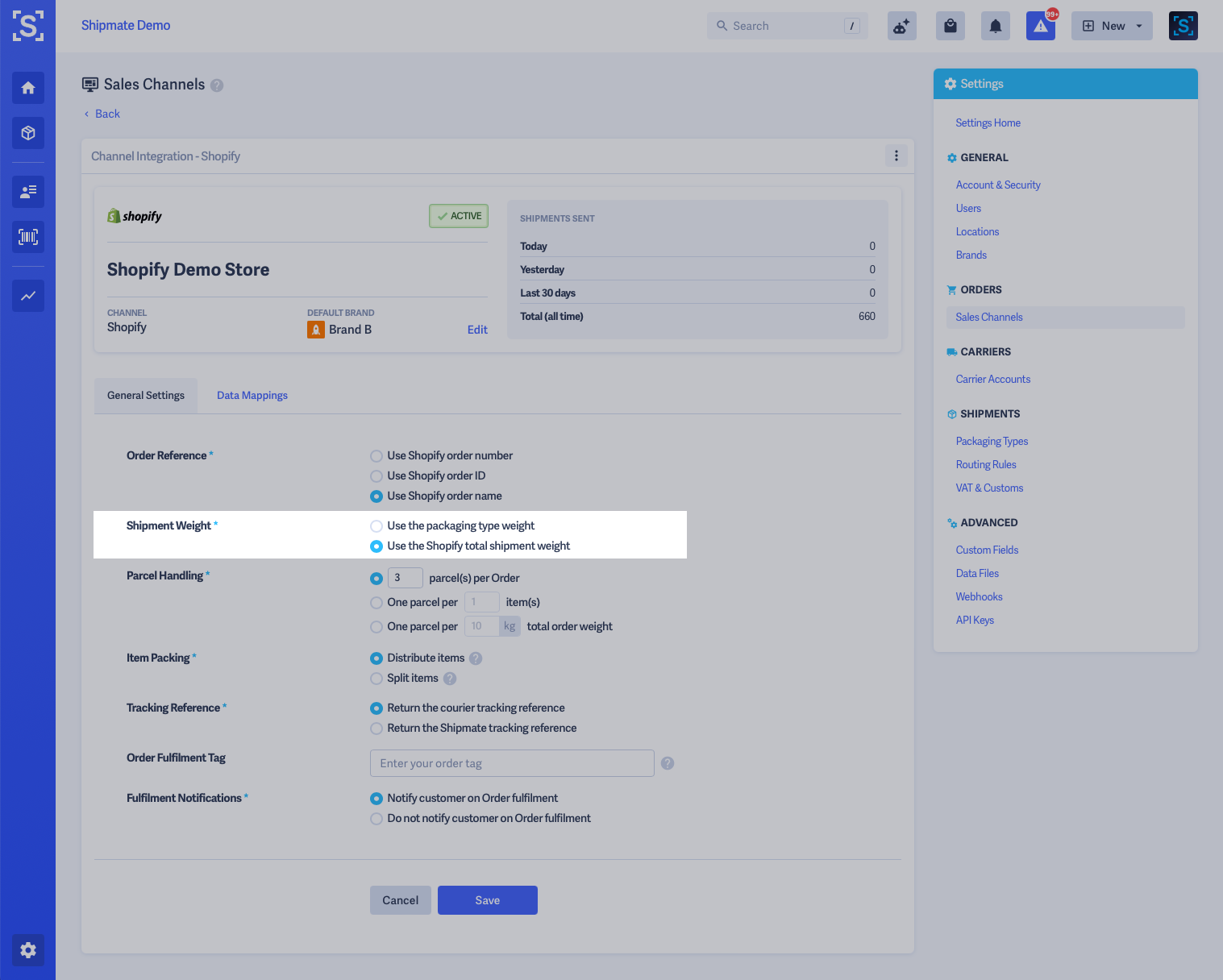 Shipmate - Shopify - Shipment Weight Options Shipmate - Shopify - Shipment Weight Options