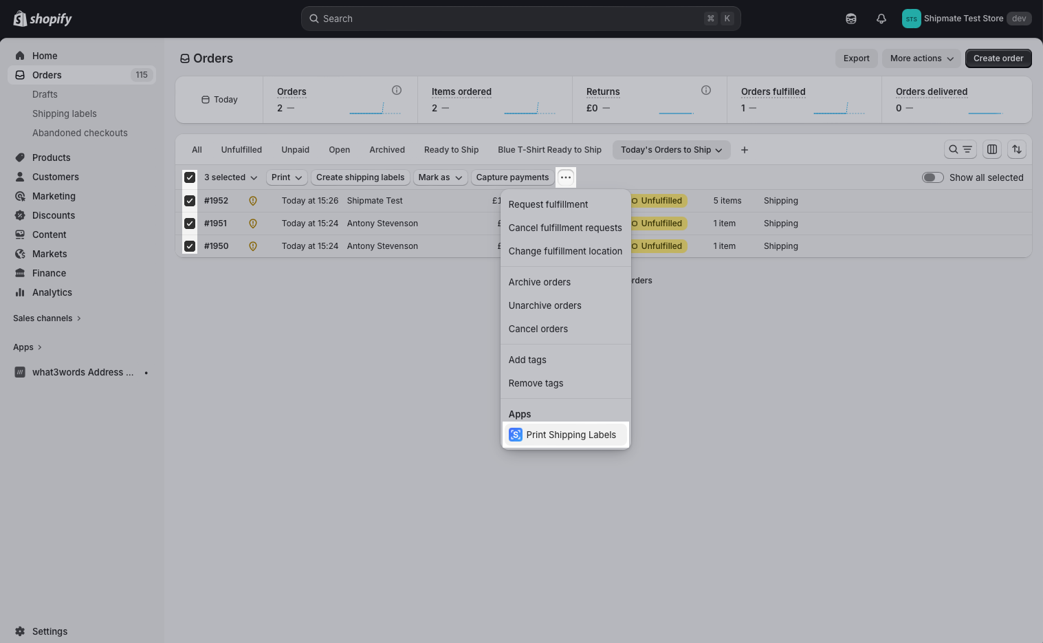 Shopify - Print Shipping Labels