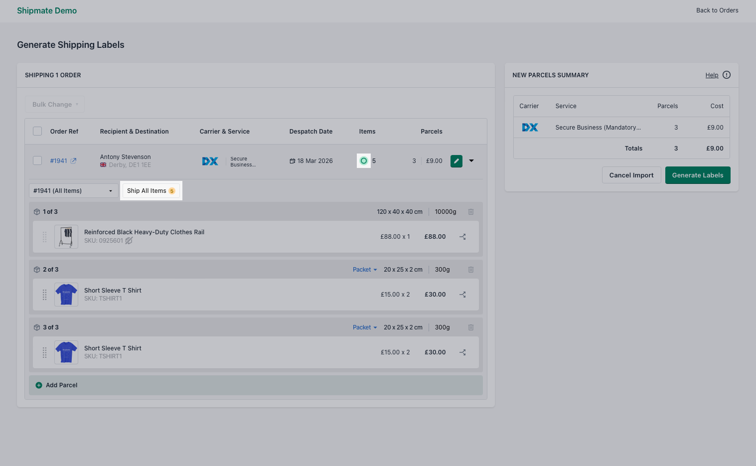 Shipmate - Shopify Plugin - Ship with Multiple Fulfilments - Ship All Items