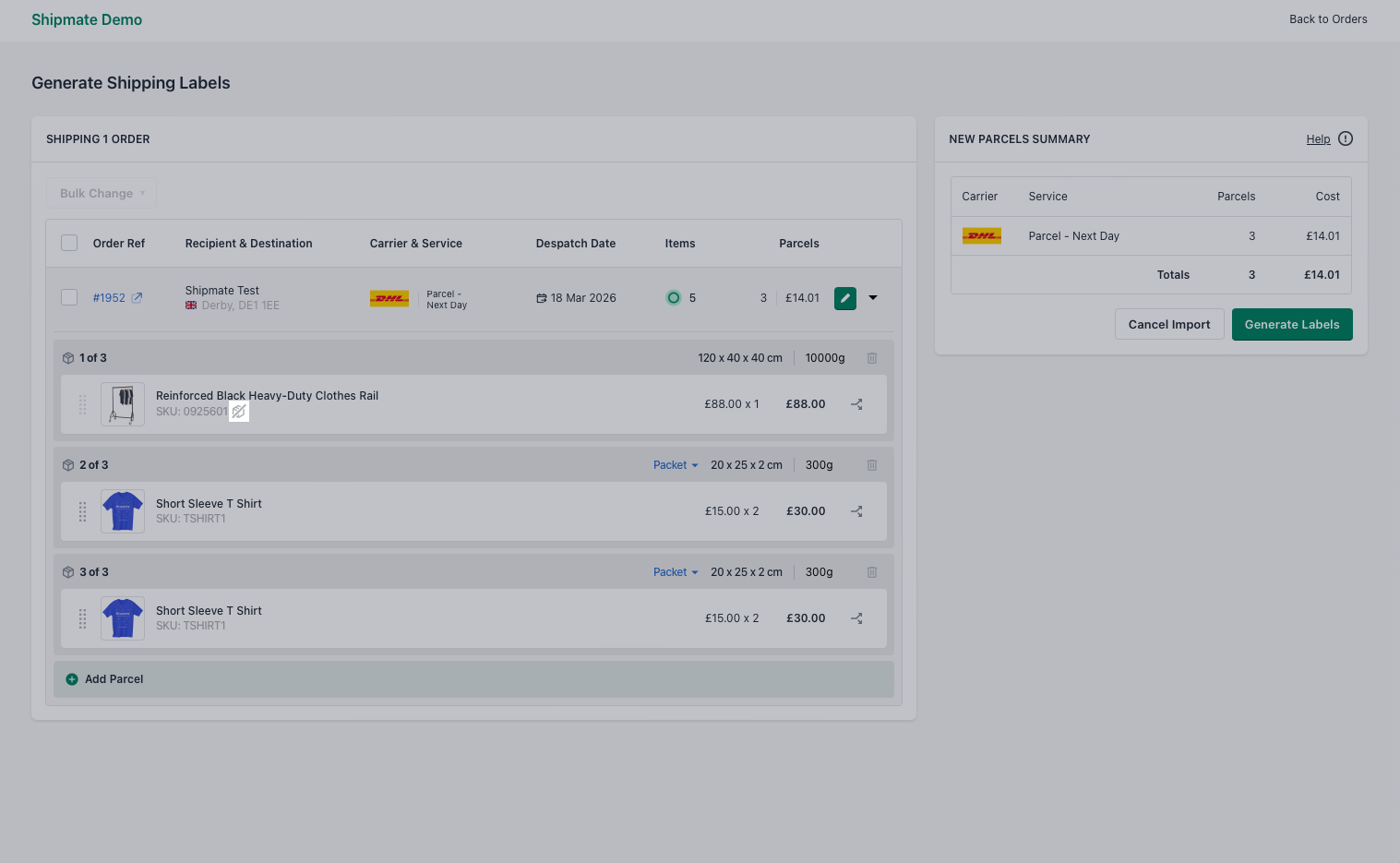 Shopify - Non-Packable Items