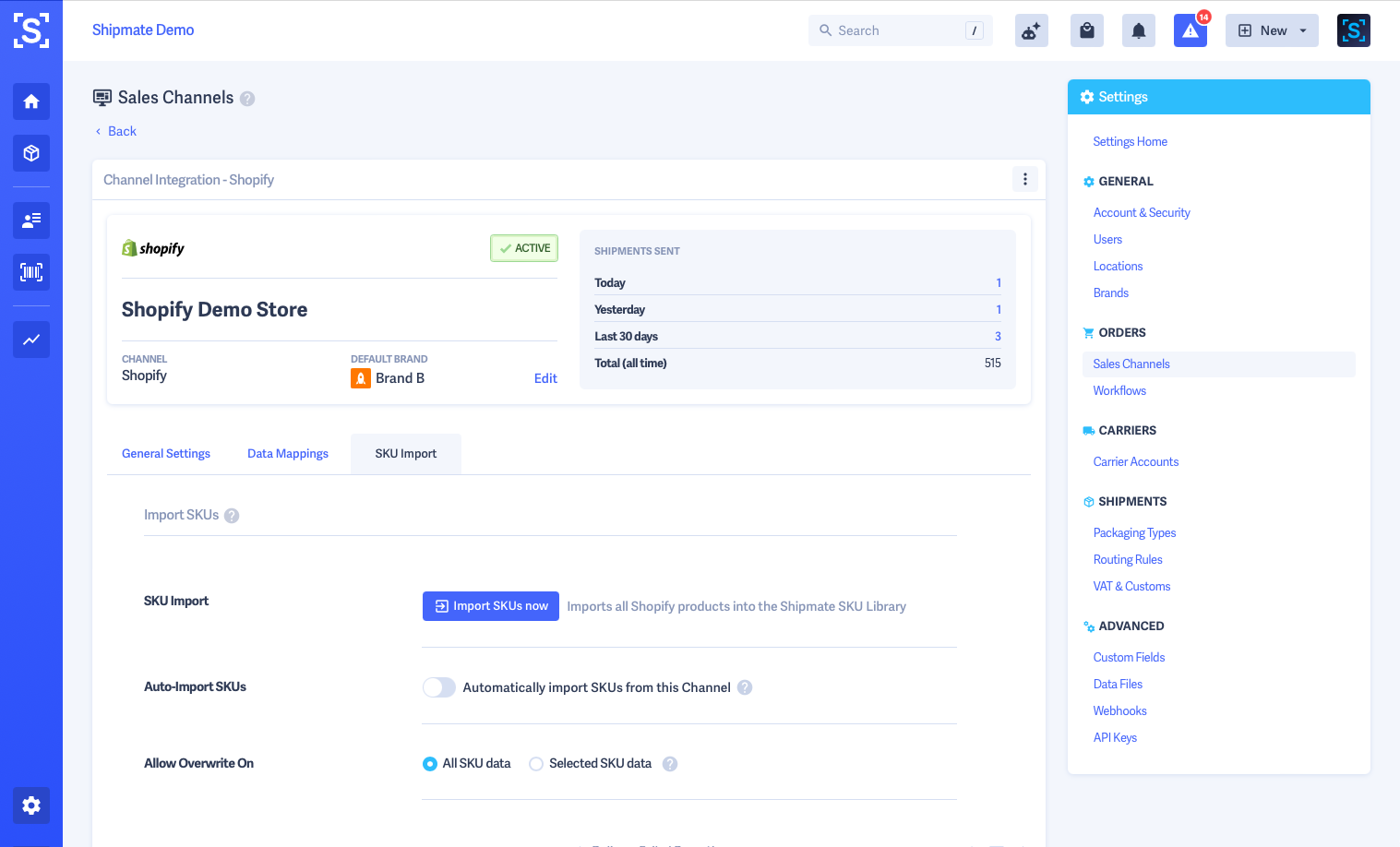Shipmate - Shopify SKU Import