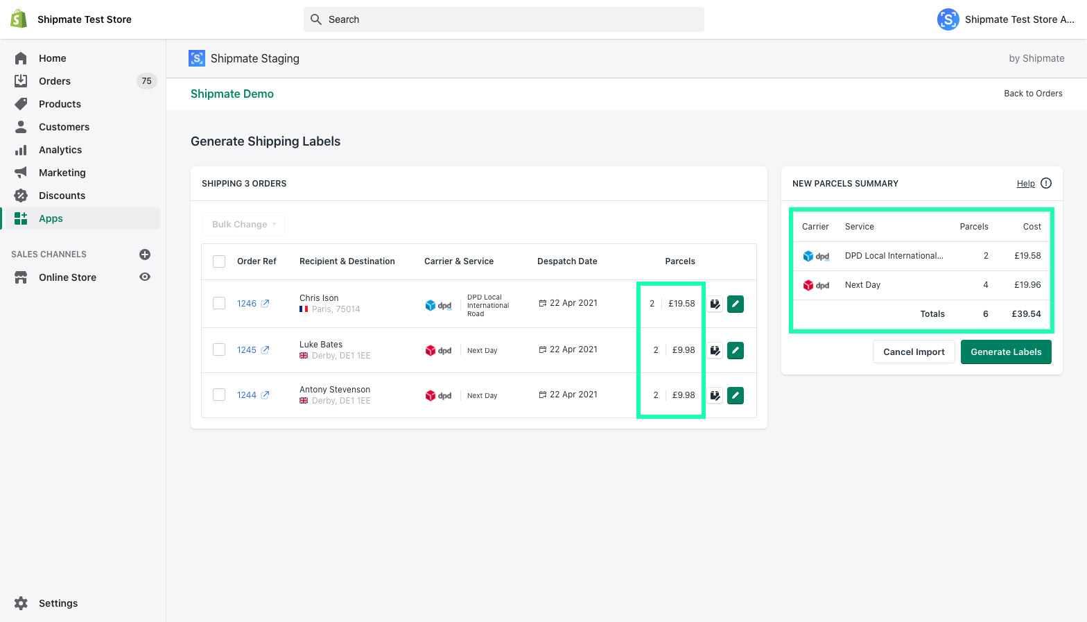 Shipmate - Shopify - Updated number of parcels Shipmate - Shopify - Updated number of parcels