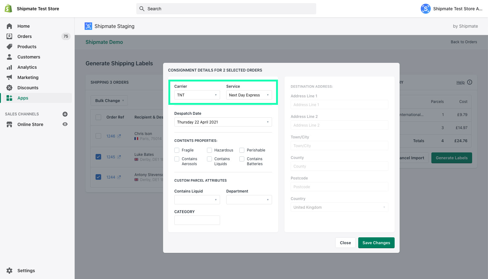Shipmate - Shopify - Update Delivery Service Shipmate - Shopify - Update Delivery Service