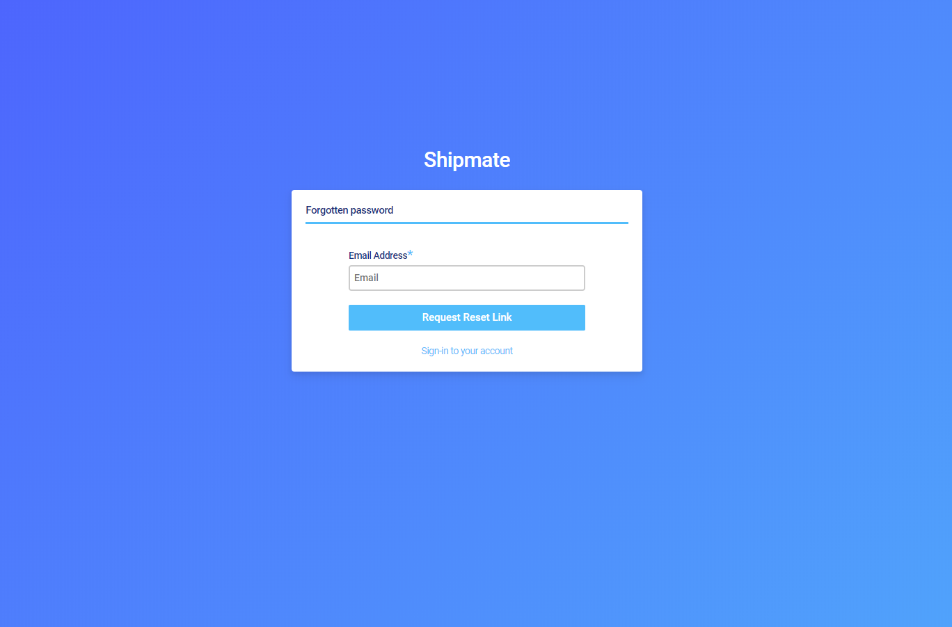 Shipmate - Forgotten Password