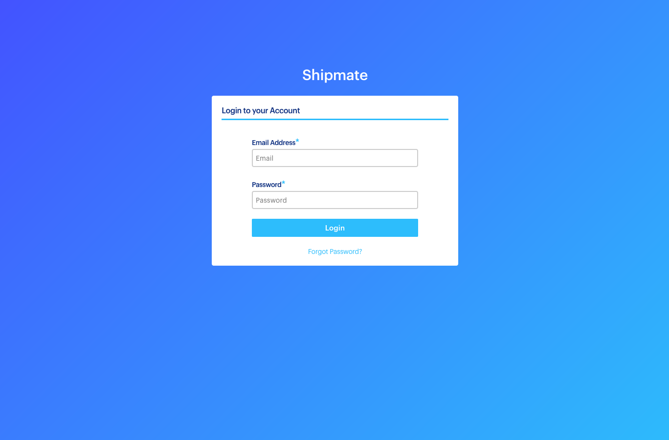 Shipmate - Logging In