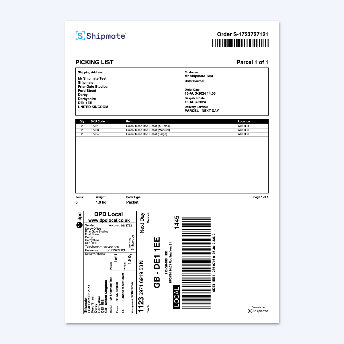 Shipmate - Integrated Picking List (S16) Shipmate - Integrated Picking List (S16)