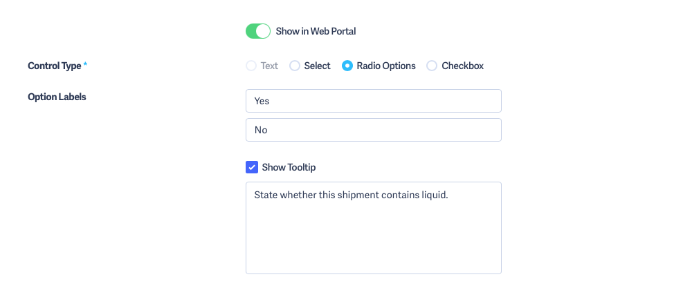 Shipmate - Custom Fields - Show in Web Portal (Boolean example) Shipmate - Custom Fields - Show in Web Portal (Boolean example)