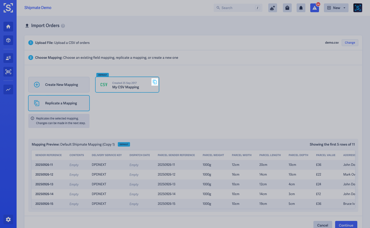 Shipmate - New Menu - New Import