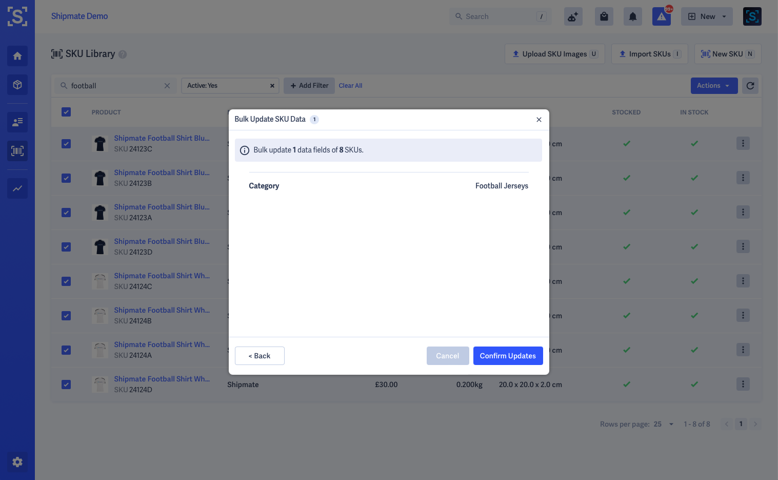 Shipmate - SKU Library - SKU Bulk Updater - Confirm Changes