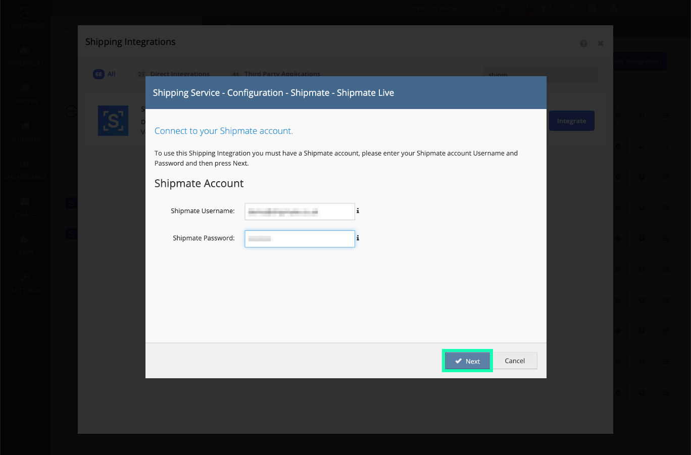Linnworks - Add Shipmate Shipping Integrations - Step 5
