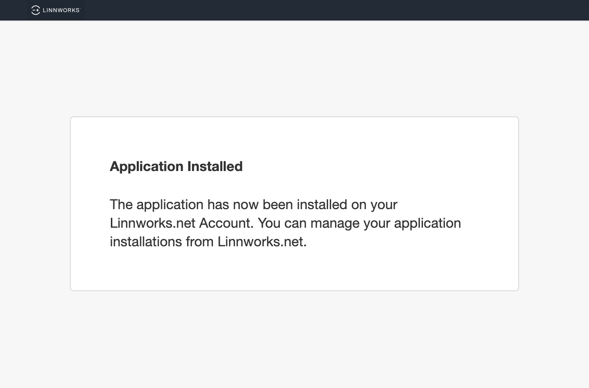 Shipmate - Linnworks Application Installed