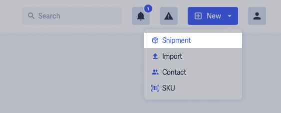 Shipmate - New Shipment Button Highlighted