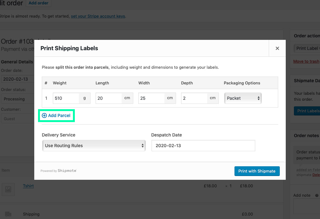 WooCommerce - Print Multiple Shipping Labels