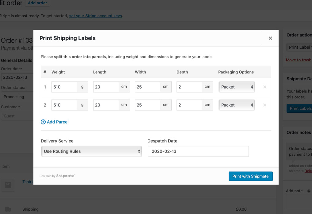 WooCommerce - Print Multiple Shipping Labels